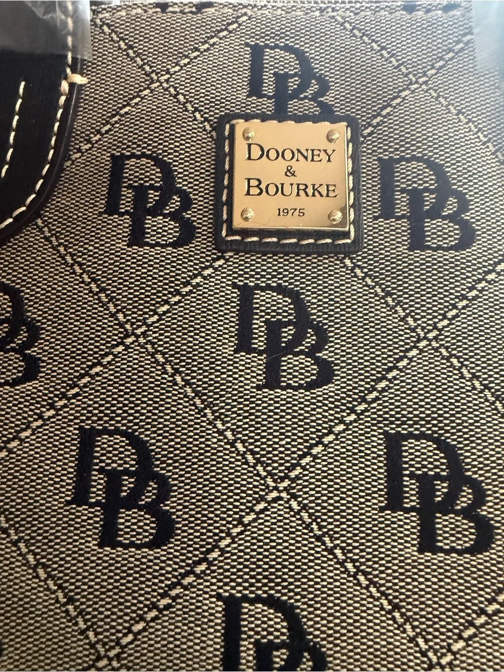 Dooney & Bourke Tan and Black Signature Satchel